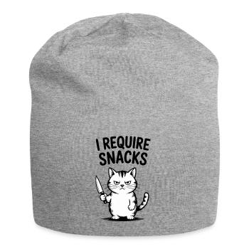 Ich brauche Snacks Lustige Katze - Jersey-Beanie - Grau meliert - Vorne