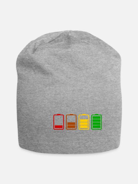 Akku/Batterie - Jersey-Beanie - Grau meliert