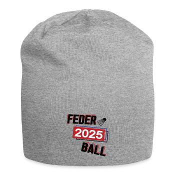 Federball Spielerin Team Turnier Badminton 2025 - Jersey-Beanie - Grau meliert - Vorne