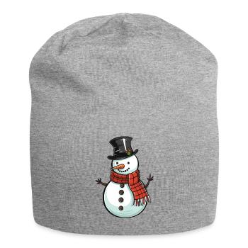 Bonhomme de neige Hiver Neige - Bonnet en jersey - gris chiné - Devant
