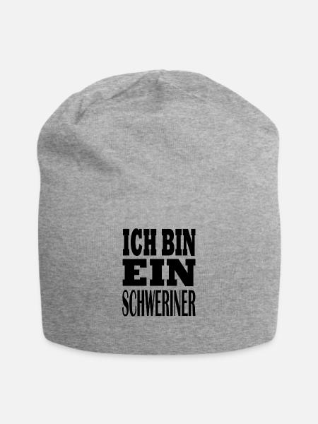 Ich bin Schweriner Geschenk Heimatliebe Schwerin - Jersey-Beanie - Grau meliert