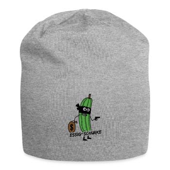 Essig-Schurke Essiggurke Gewürzgurke Dollar - Jersey-Beanie - Grau meliert - Vorne