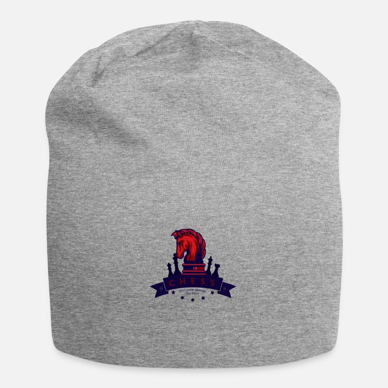 échecs - Bonnet en jersey - gris chiné