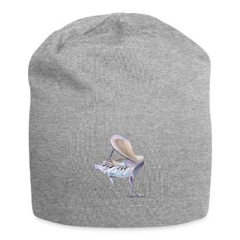 weißes Klavier - Jersey-Beanie - Grau meliert - Vorne