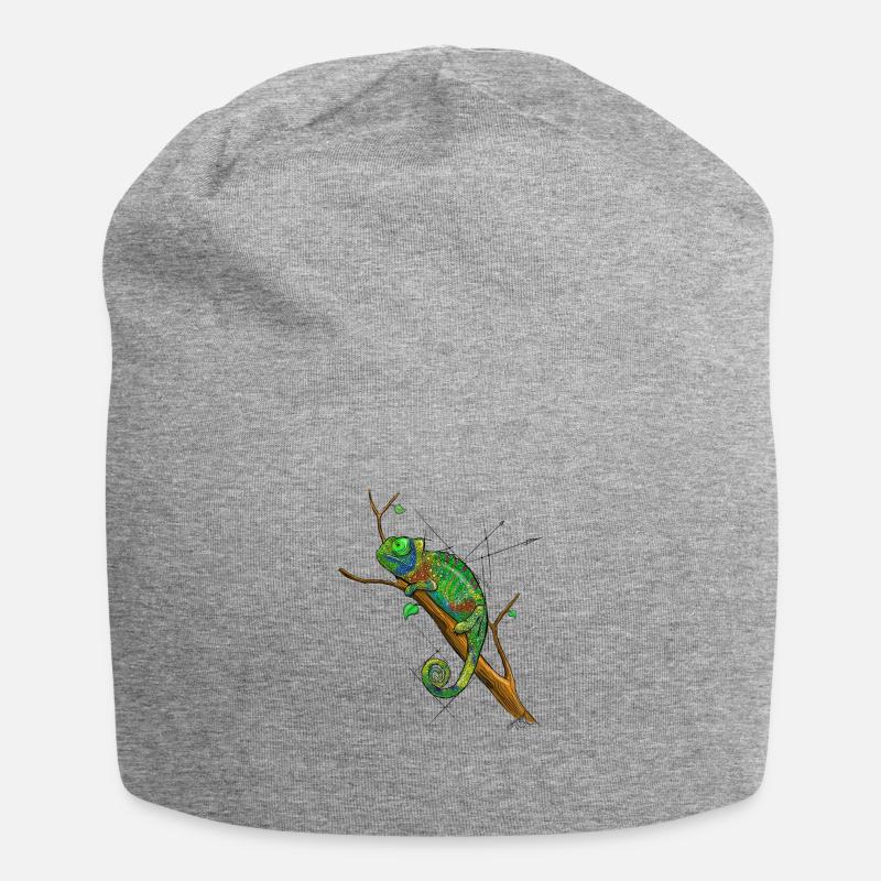 Chamaeleon Zeichnung - Jersey-Beanie - Grau meliert