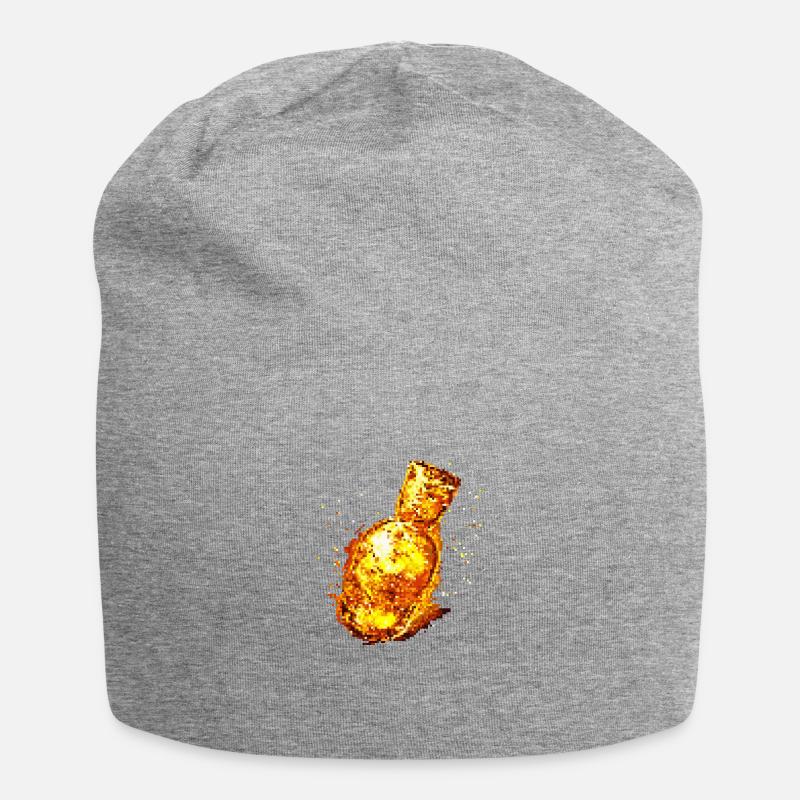 Estus Flask im Pixel look - Jersey-Beanie - Grau meliert