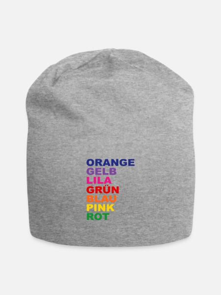 Regenbogen T-Shirt - Jersey-Beanie - Grau meliert