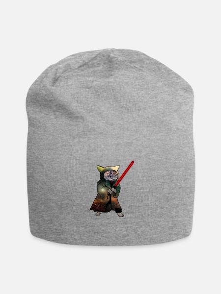 Cat Warrior | Lustiges Katzenshirt - Jersey-Beanie - Grau meliert