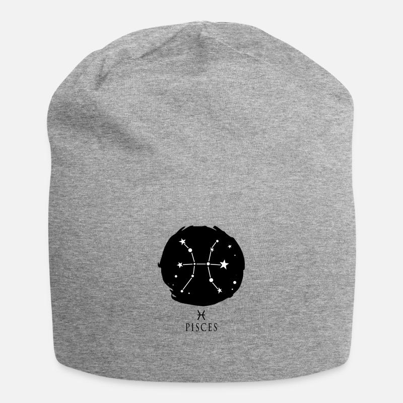 Astrologie Fisch Pisces Sternzeichen Sternbild - Jersey-Beanie - Grau meliert