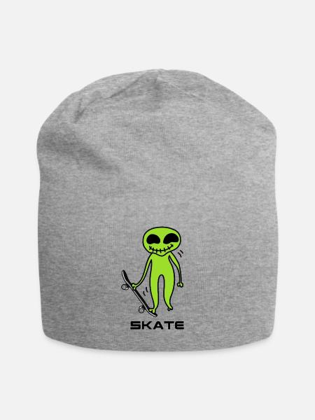 skateboard skate outta space sk8 skateboarder - Jersey-Beanie - Grau meliert