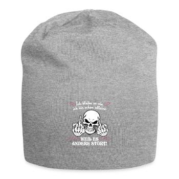 Ich bleibe wie ich bin schon alleine weil... - Jersey-Beanie - Grau meliert - Vorne