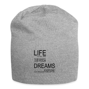 LIFE is too short - Bonnet en jersey - gris chiné - Devant