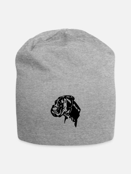 boxer hund - Jersey-Beanie - Grau meliert