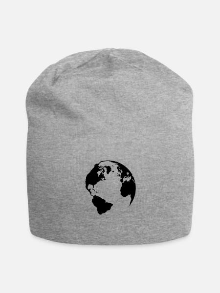 world - Jersey-Beanie - Grau meliert