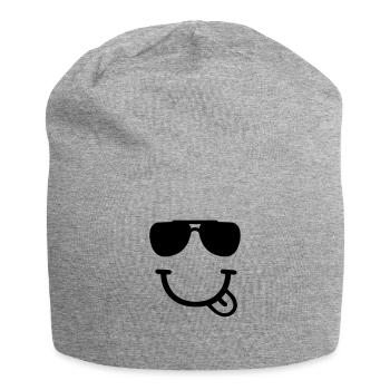 Smiley - Jersey-Beanie - Grau meliert - Vorne