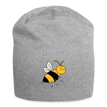 Happy Bee - Jersey-Beanie - Grau meliert - Vorne