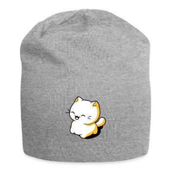 Lustige Katze Kawaii - Jersey-Beanie - Grau meliert - Vorne
