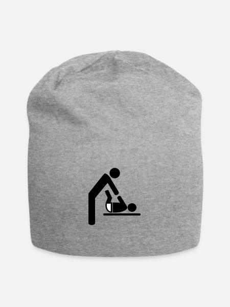 baby - Jersey-Beanie - Grau meliert