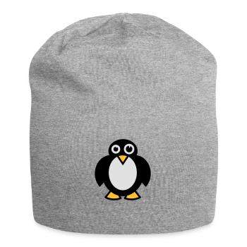 Lustiger Pinguin - Jersey-Beanie - Grau meliert - Vorne