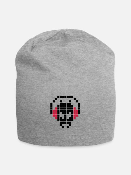 8 Bit Invader, Stereo Invader, Pixel Invader - Jersey-Beanie - Grau meliert