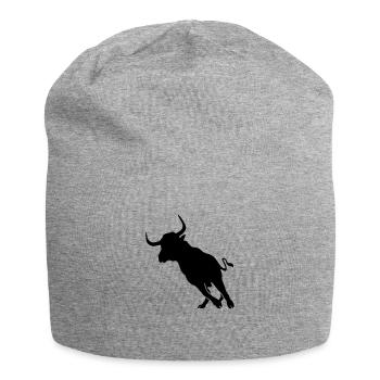 Stier - Jersey-Beanie - Grau meliert - Vorne