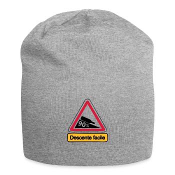 90 descente facile humour alcool - Bonnet en jersey - gris chiné - Devant