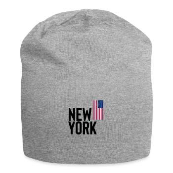 New York - Jersey-Beanie - Grau meliert - Vorne