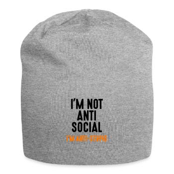 i’m not anti-social anti-stupid Idiot Idiot idiot - Bonnet en jersey - gris chiné - Devant