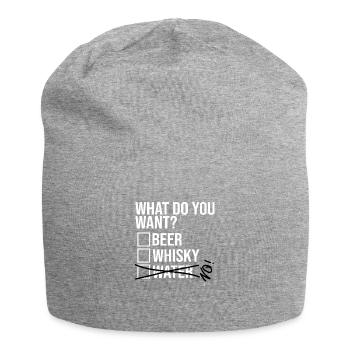 What do you want? - Beer, Whisky or Water - Jersey Beanie - heather grey - Front