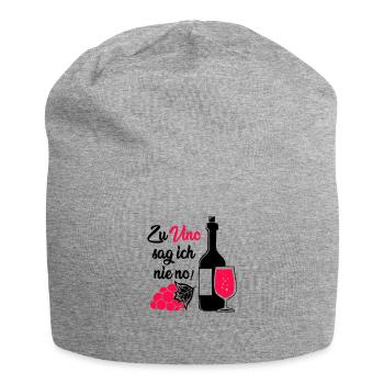 I never say no to Vino! - Jersey Beanie - heather grey - Front