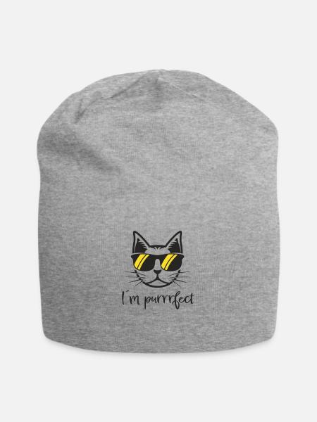 I´m a purrrfect Cat - Jersey-Beanie - Grau meliert