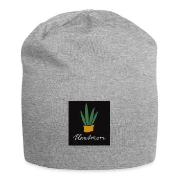 Pflanzendesign - Jersey-Beanie - Grau meliert - Vorne