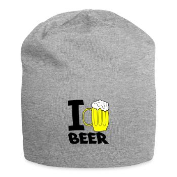 i love beer - Jersey Beanie - heather grey - Front