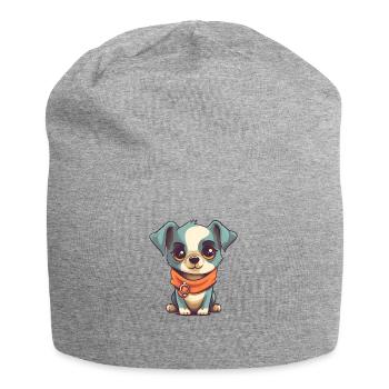 Chien mignon - Bonnet en jersey - gris chiné - Devant