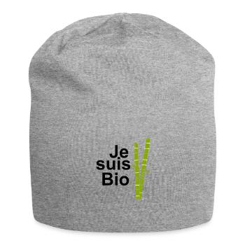 Je suis bio - Bonnet en jersey - gris chiné - Devant