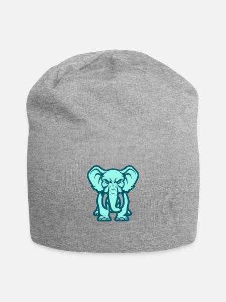 elefant comic - Jersey-Beanie - Grau meliert
