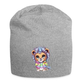 Kawaii Einhorn Löwe mit brillianten Farben - Jersey-Beanie - Grau meliert - Vorne