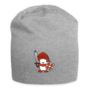 Ente Ritter Rüstung Schwert Schild Helm Kämpfer - Jersey-Beanie - Grau meliert - Vorne
