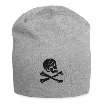 Skull - Jersey Beanie - heather grey - Front