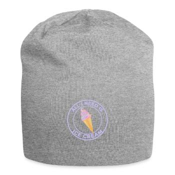 ALLES, WAS ICH BRAUCHE, IST EIS - Jersey-Beanie - Grau meliert - Vorne