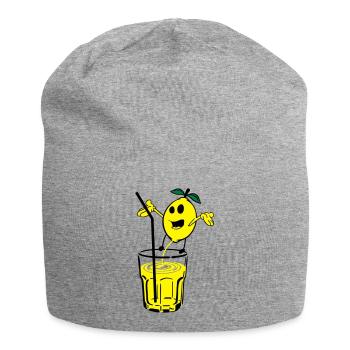zitrone pinkelt limonade - Jersey-Beanie - Grau meliert - Vorne