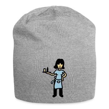 Kellnerin 3 - Jersey-Beanie - Grau meliert - Vorne