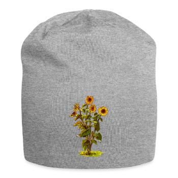 Sonnenblume - Jersey-Beanie - Grau meliert - Vorne