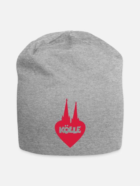 I Love Kölle Köln Herz mit Kölner Dom - Jersey-Beanie - Grau meliert