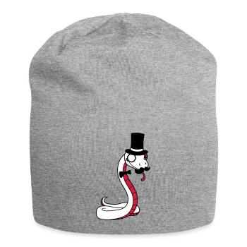 sir herr gentlemen zylinder reich monokel brille s - Jersey-Beanie - Grau meliert - Vorne