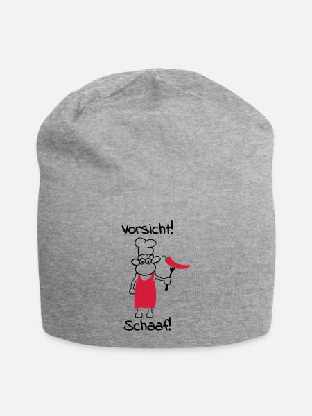 Vorsicht schaaf! - Jersey-Beanie - Grau meliert
