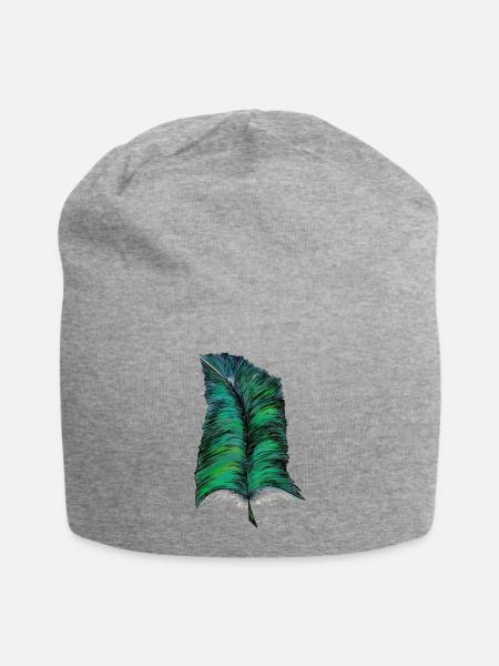 Feder - Jersey-Beanie - Grau meliert