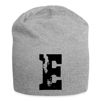 E - Buchstabe - Jersey-Beanie - Grau meliert - Vorne