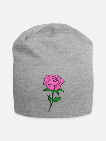 Rose pink - Jersey-Beanie - Grau meliert