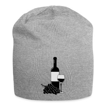 Wein - Jersey-Beanie - Grau meliert - Vorne